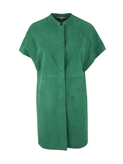 The Jackie Leathers Liv Sleeveless Trench In Green