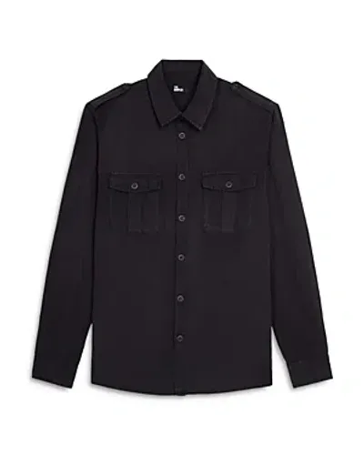 The Kooples Button Front Military Shirt In Black