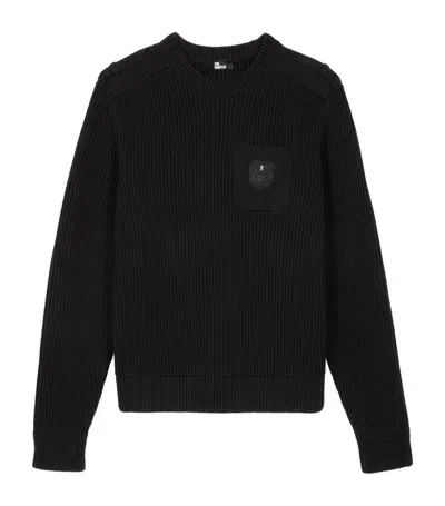 The Kooples Cotton Blazon Sweater In Black