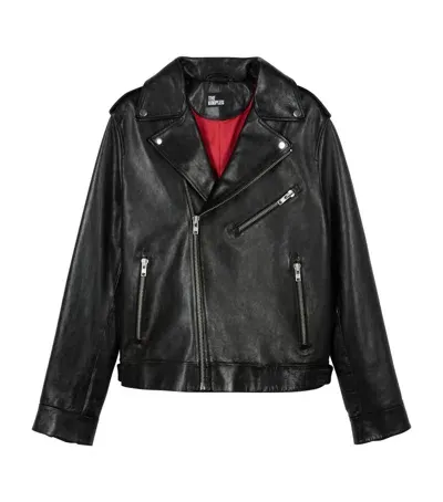 The Kooples Leather Biker Jacket In Black