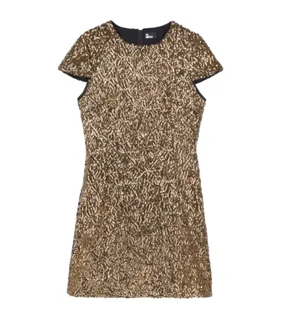 The Kooples Sequinned Mini Dress In Gold