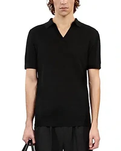 The Kooples Crochet Polo Shirt In Black