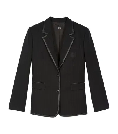 The Kooples Wool-blend Blazer In Black