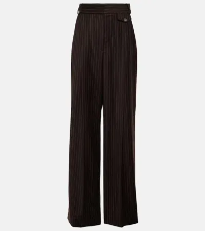 The Mannei Jafr High-rise Wool Wide-leg Pants In Brown