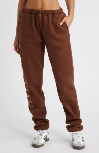 The Mayfair Group Empathy Appliqué Joggers In Brown