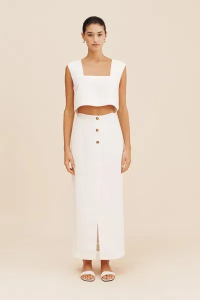 The Posse Gigi Column Skirt In White