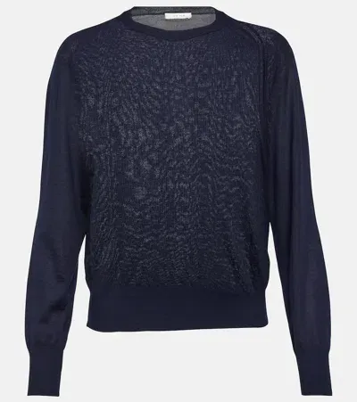 The Row Elmira Cashmere Sweater In Blue