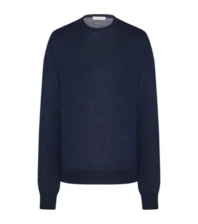 The Row Glover Cashmere Sweater In Blue