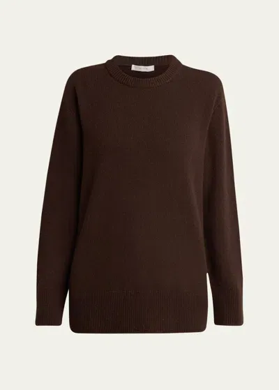 The Row Hibem Mock-neck Cashmere Sweater In Brown