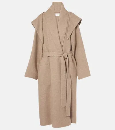 The Row Laguna Cashmere Wrap Coat In Brown