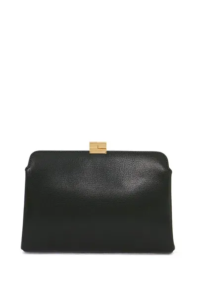 The Row Leather Amazon Clutch Bag In Green