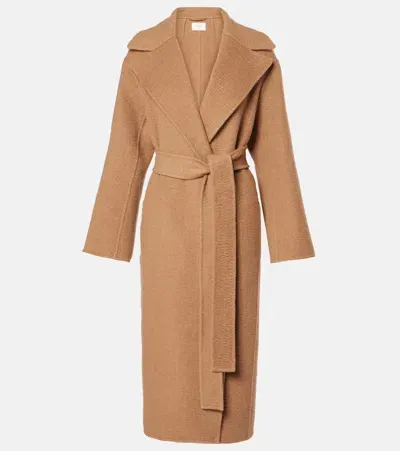 The Row Malika Belted Wool Coat In Brown