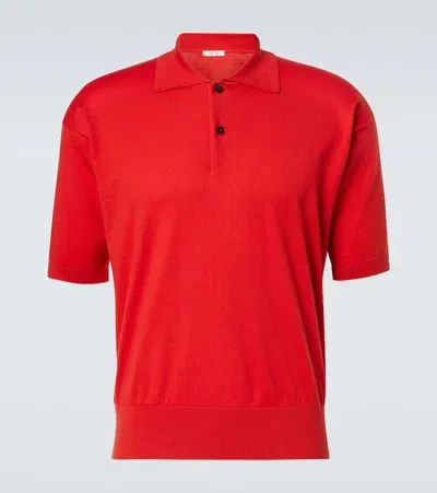 The Row Tiago Cotton And Cashmere Polo Shirt In Red