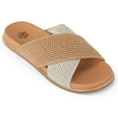 The Sak Penelope Slip On Sandal In Natural/bamboo Block