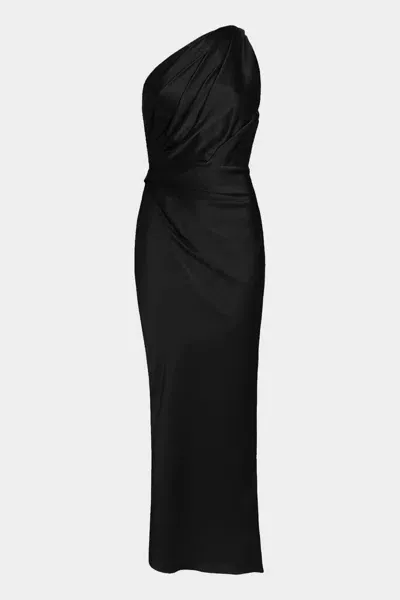 The Sei Asymmetrical Drape Dress In Black