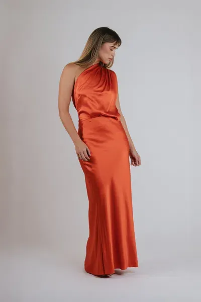 The Sei Bias Maxi Skirt In Poppy In Orange