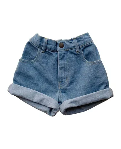 The Simple Folk Kid's Light Wash Denim Shorts In Light Denim