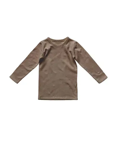 The Simple Folk Kids' Girl's The Everyday Organic T-shirt In Walnut