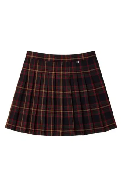 The Sunday Collective Kids' Plaid Pleated Skirt In Navy Blue