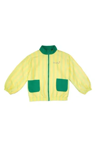 The Sunday Collective Kids' Stripe Play Windbreaker In Green