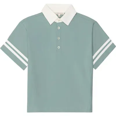 The Sunday Collective Kids' Woven Play Polo In Green