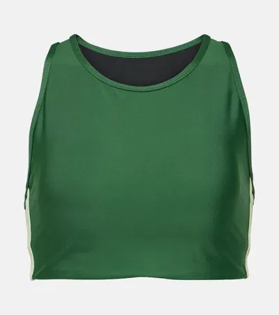 The Upside Oxford Nora Cutout Sports Bra In Green