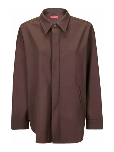 Thelatest Oversized Shirt Jacket In Brown