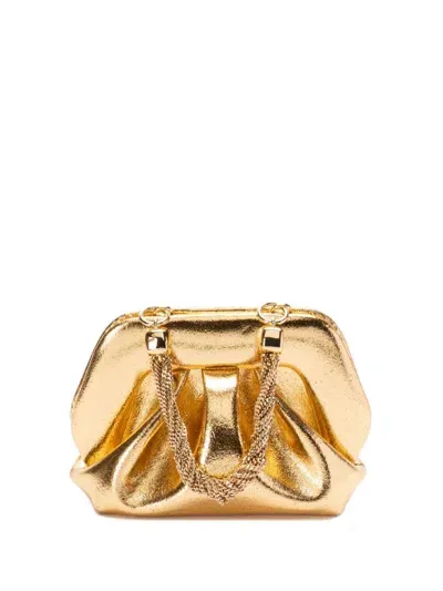 Themoirè Gea Clutch Bag In Gold