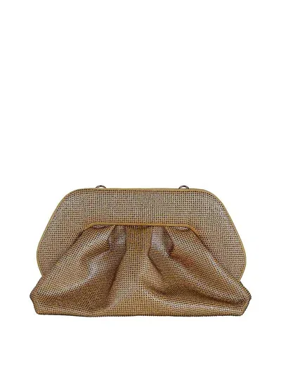 Themoirè Bolso Clutch - Dorado In Gold