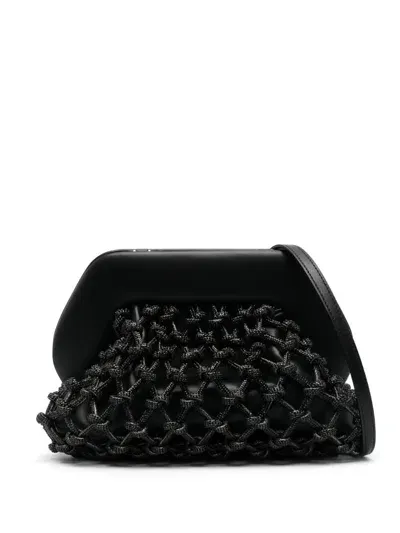 Themoirè Tia Knotted Caged Design Clutch Bag In Black