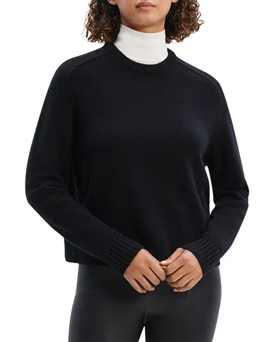 Theory Cashmere Cropped Sweater In Black