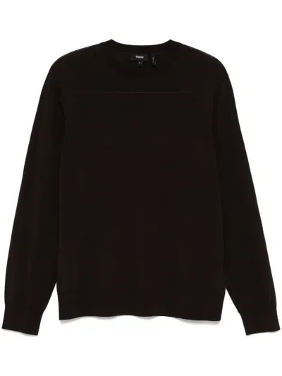 Theory Crew Neck Sweater In Brown