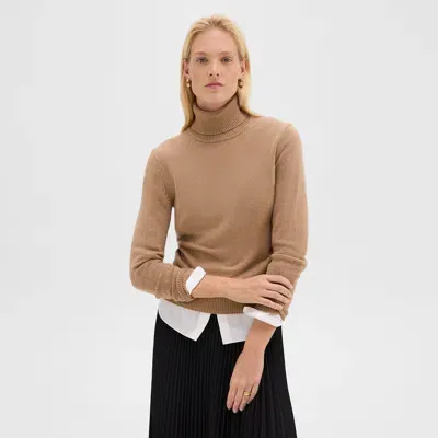 Theory Turtleneck Sweater In Cashmere In Brown