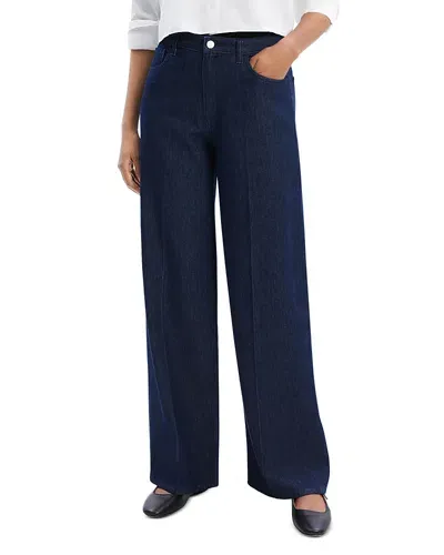 Theory Wide Leg Denim Pants In Indigo