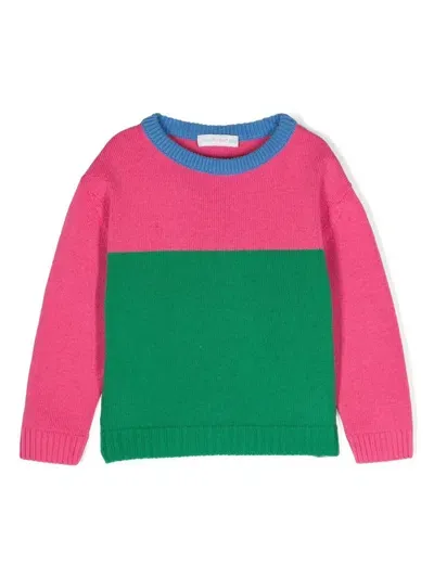 There Was One Kids' Colour-block Crew-neck Jumper In Multi