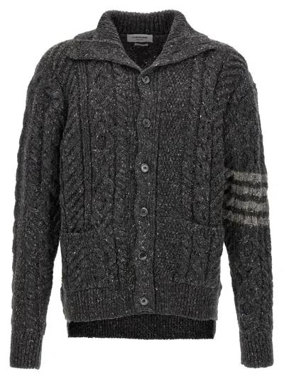 Thom Browne 4 Bar Cardigan In Gray