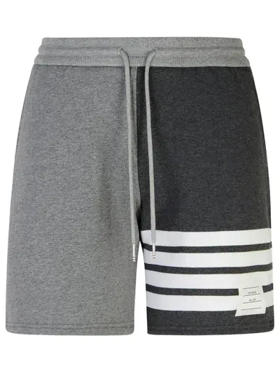 Thom Browne 4-bar Grey Cotton Shorts In Gray