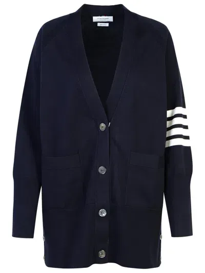 Thom Browne 4-bar Navy Cotton Cardigan