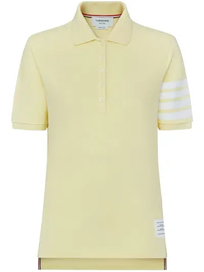 Thom Browne 4-bar Short-sleeved Polo Top In Yellow