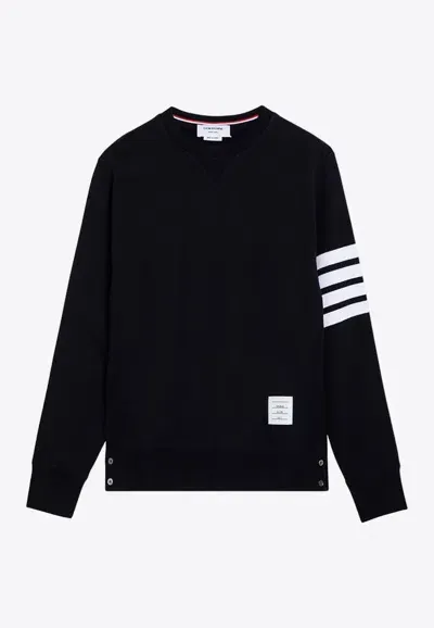 Thom Browne 4-bar Stripes Crewneck Sweatshirt In Blue