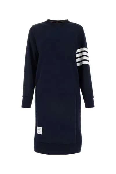 Thom Browne Below Knee Sweater Dress In Cl-40 Nd  Female In Blue