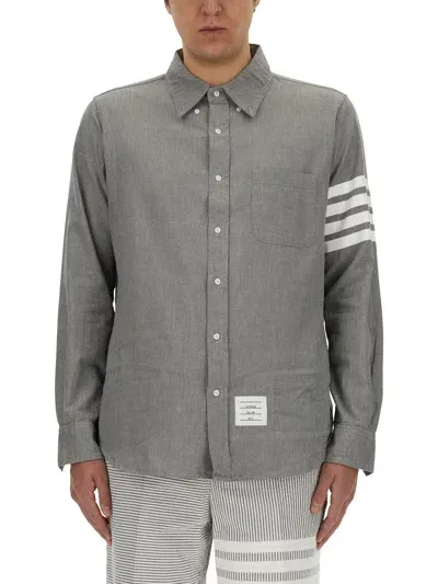 Thom Browne Button Down Shirt In Gray