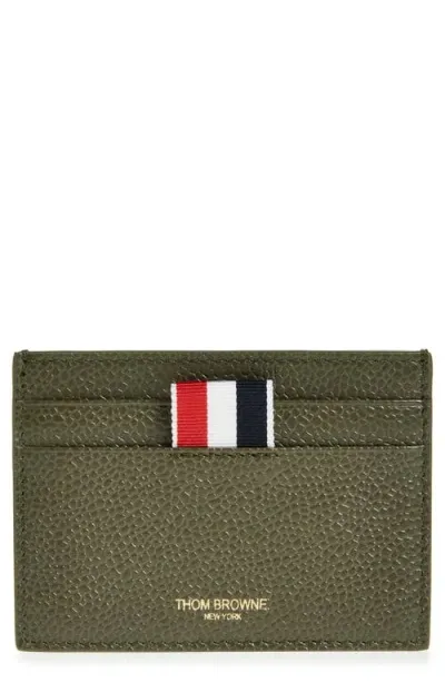 Thom Browne Calfskin Classic Card Case In Dkgreen