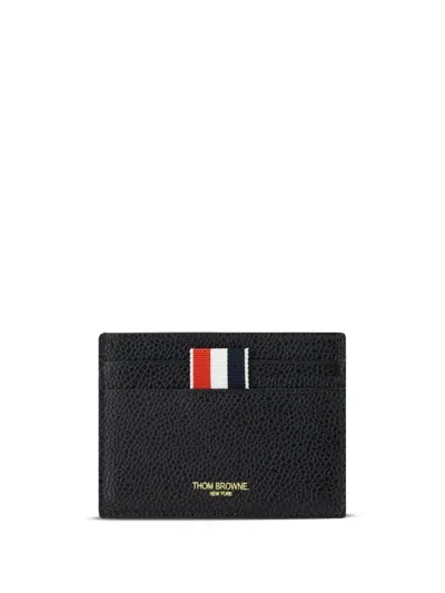 Thom Browne Canvas Card Holder In Black