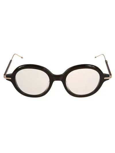 Thom Browne Classic Round Glasses In 01