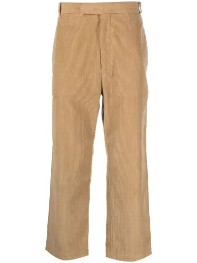 Thom Browne Corduroy Cropped Trousers In Brown