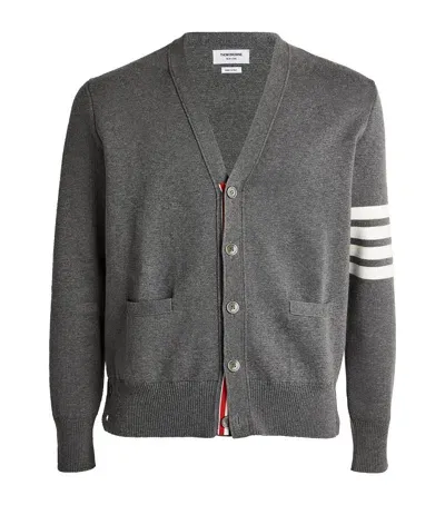 Thom Browne Cotton 4-bar Stripe Cardigan In Grey