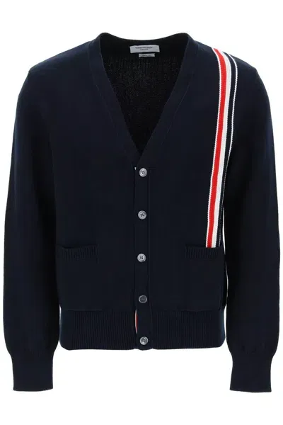 Thom Browne Jersey Stitch Cardigan In Navy