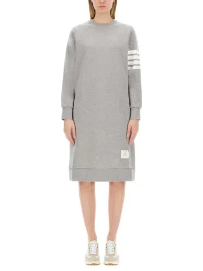 Thom Browne Cotton Dress In Lt Grey