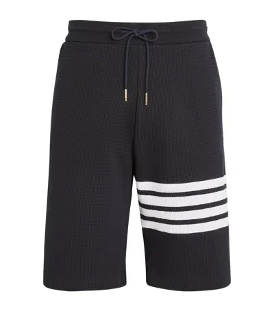 Thom Browne Cotton Waffle-knit Shorts In Navy